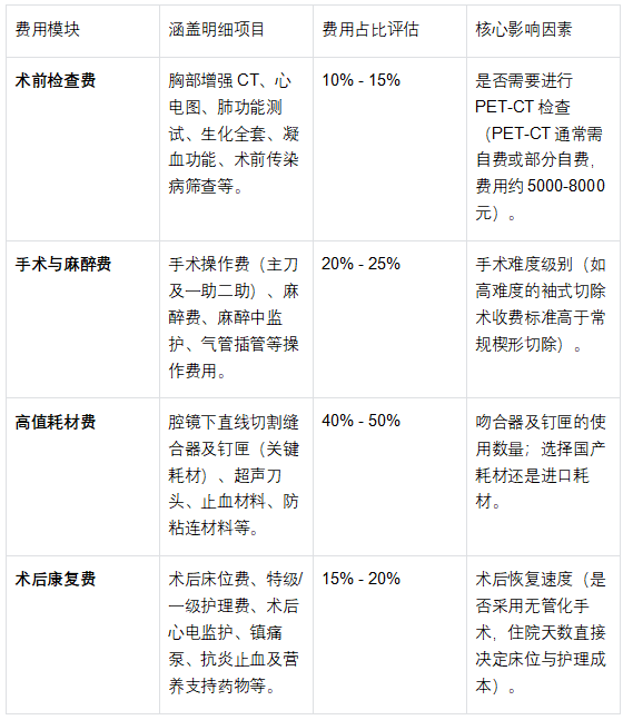2026胸外科微创手术费用明细及医保报销攻略